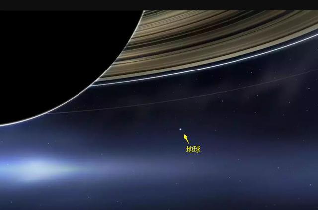 旅行者1号在土星轨道拍摄的地球,距离为15亿公里左右