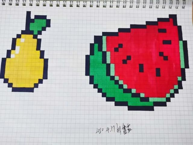番茄小姐姐的水果零食像素画