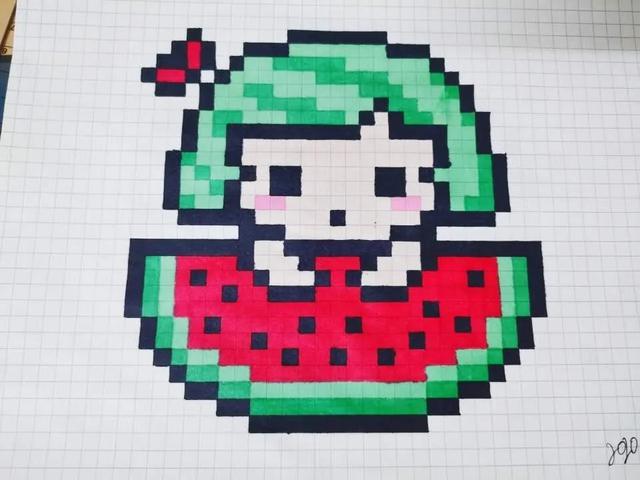 番茄小姐姐的水果零食像素画