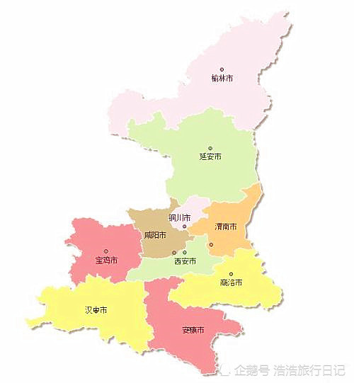 陕西行政区划图