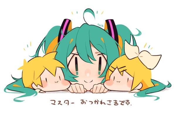 画师推荐:超可爱的画风,萌萌哒的镜音双子缠着大姐姐miku