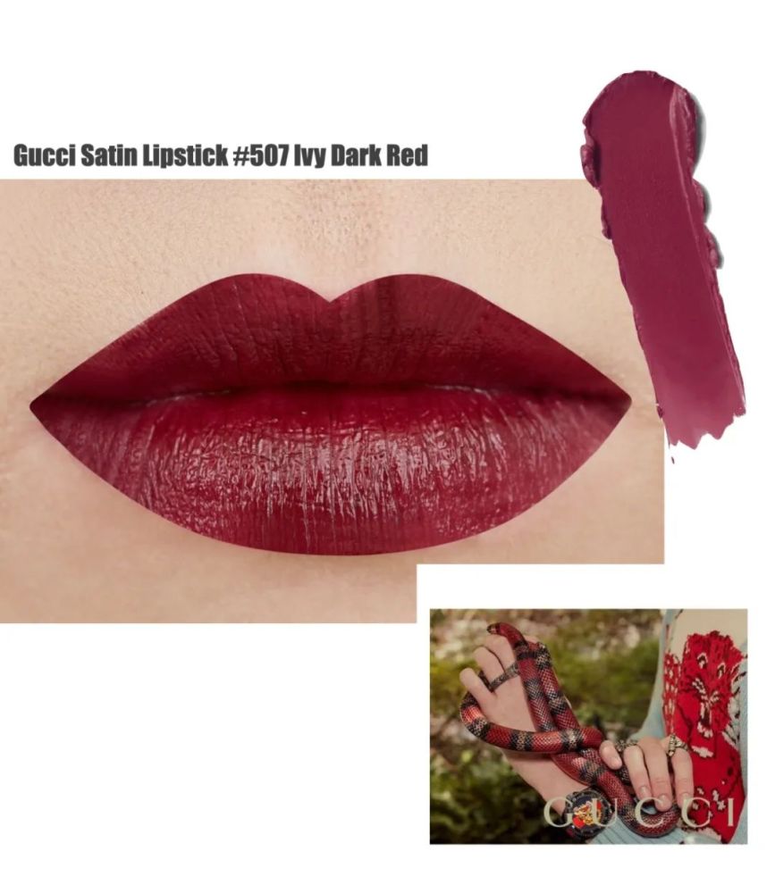 gucci satin lipstick金管倾色华缎唇膏#507 ivy dark red