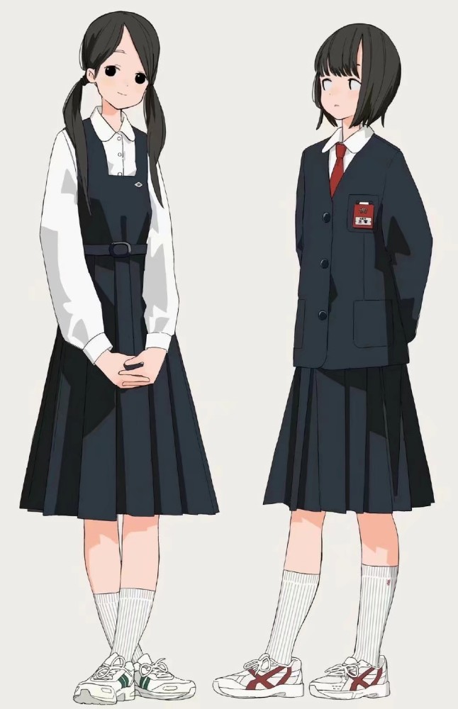 一组女高中生的jk制服绘制参考图分享