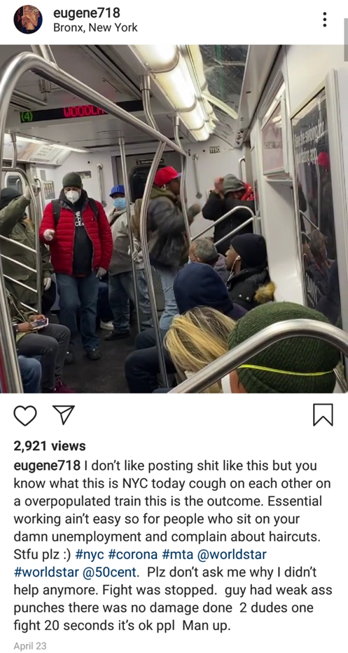 纽约种族歧视太严重:黑人地铁上殴打亚裔男子,周围大量乘客无人劝阻