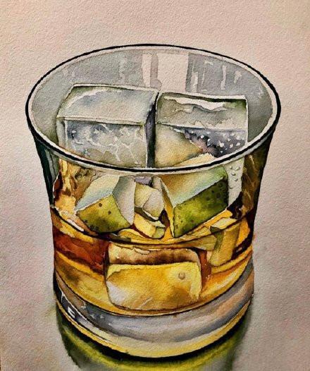 绘画,艺术,杯子,水彩画