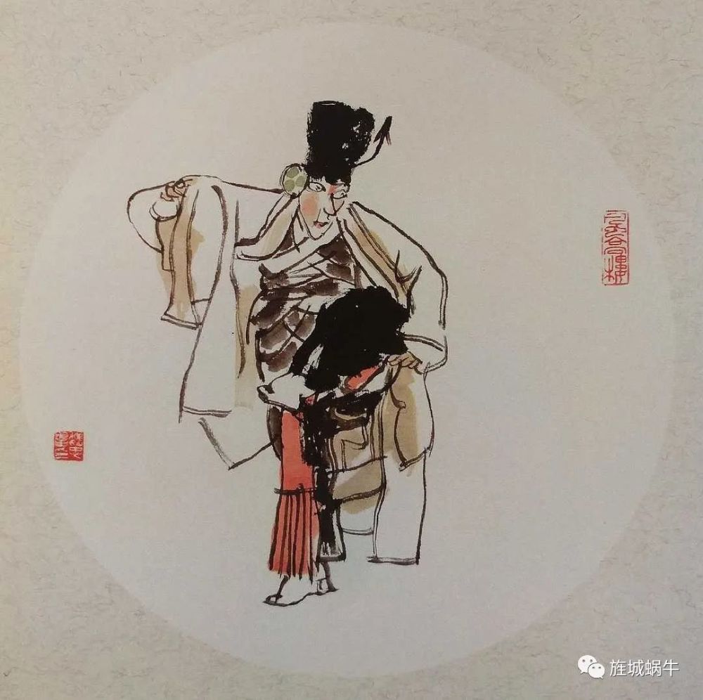 戏曲人物画,戏曲,纸本设色,水墨,绘画,戏曲人物