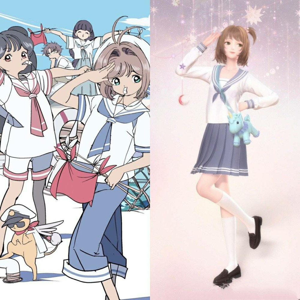 在闪耀暖暖中还原二次元少女,小樱水手服太可爱,看到灰原哀我好了