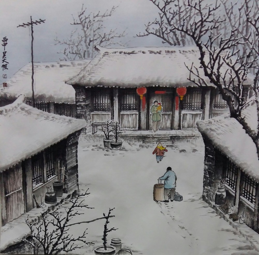 雪景绘画牛人,作品意境感十足,独特的绘画风格一般人模仿不了