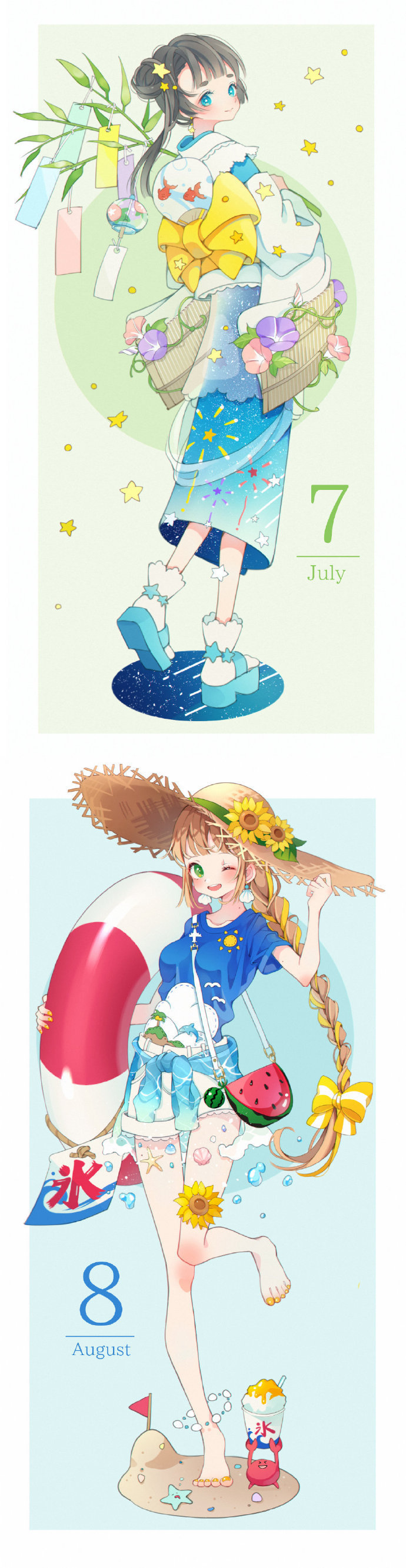 这组十二月主题卡通漫画人物,你会选择几月份?
