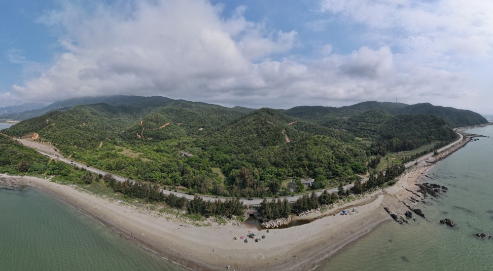江门台山黄茅田旁边无人管理沙滩,可以露营烧烤野炊游泳