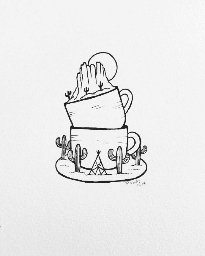 可爱的简笔小插画,艺术家patty variboa