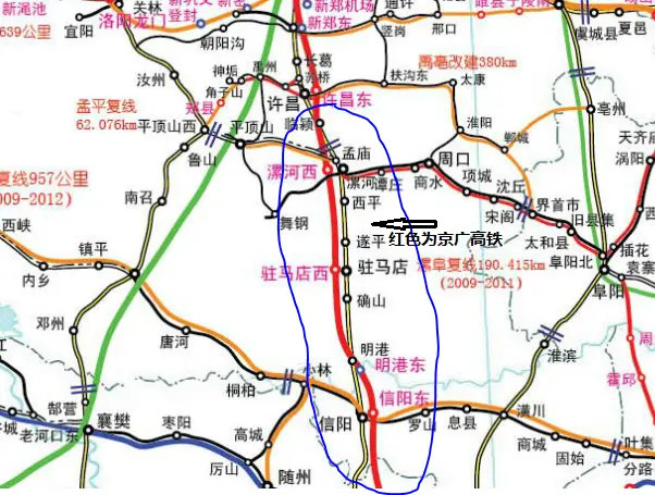 河南,郑州铁路局,郑州,京广铁路,许昌,孟平,孟庙,宝丰,京广高铁