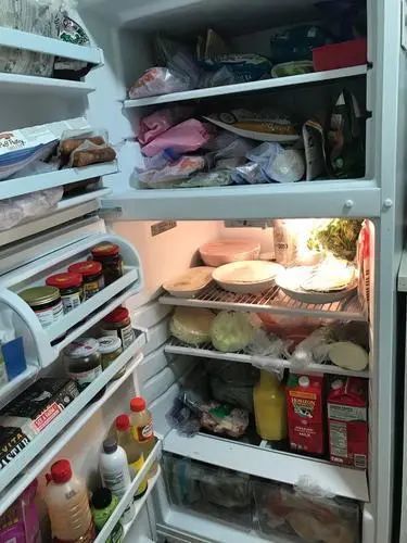 作者在冰箱里塞满了各种食品.图片来源 作者供图