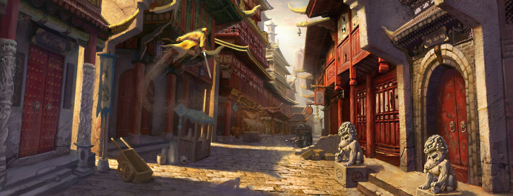 一组不错的古风建筑场景插画作品!画风精美细致颇有意境!