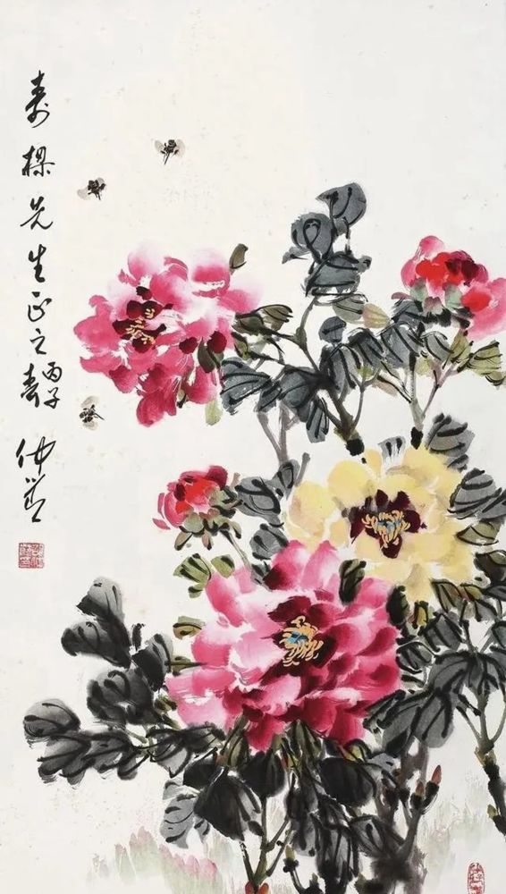 邵牡丹,邵仲节,牡丹,绘画,写意花鸟画