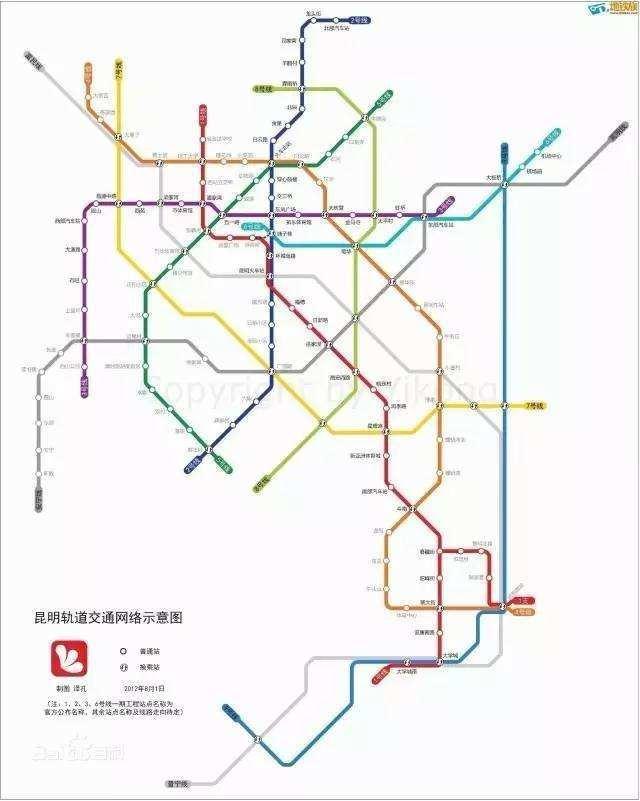 昆明市规划建设14条地铁,560公里,其中9条线路走向已明确