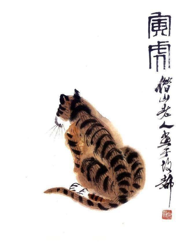 齐白石把老虎画成"橘猫,看着很弱,专家:放大10倍看那爪子!