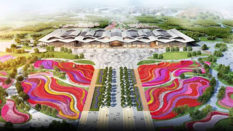 2021年中国花博会在崇明紧锣密鼓筹备中,地形,个别场馆已现雏形
