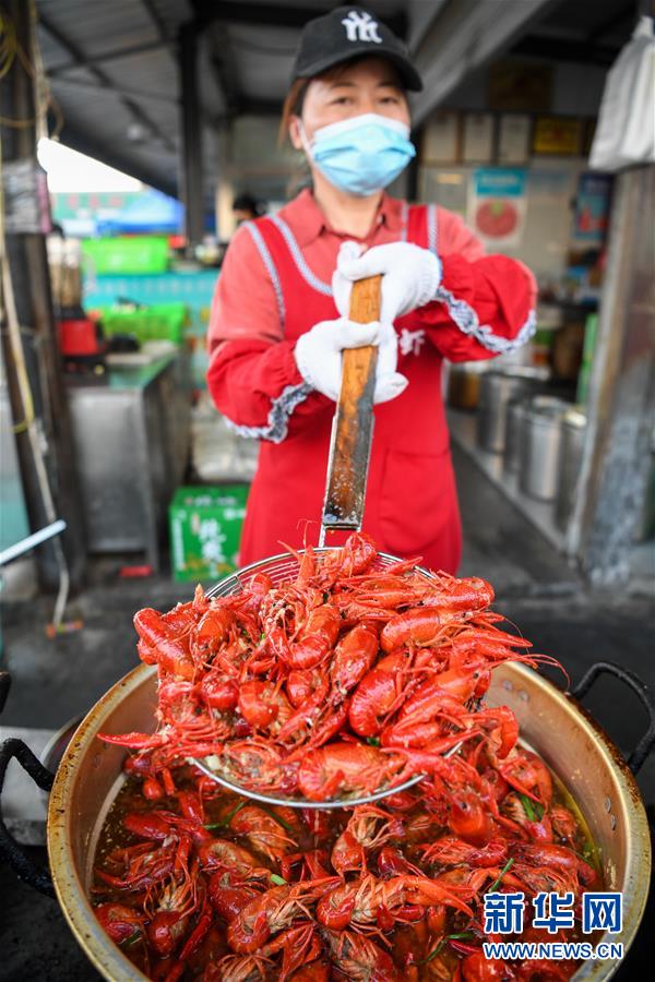 江苏金湖:小龙虾成熟季 红了餐桌热了经济