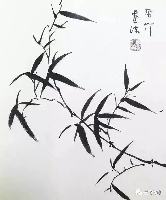 怎样画竹:画竹子的步骤,画竹的三字经口诀,图示说明竹叶的组合以及