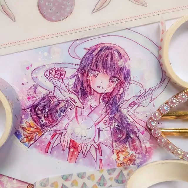 【马克笔q版】超软萌少女心动漫女生人物新手入门手绘素材