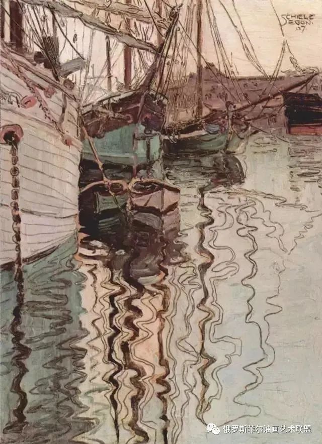 难得一见,"情色艺术大师"席勒的风景油画作品赏析