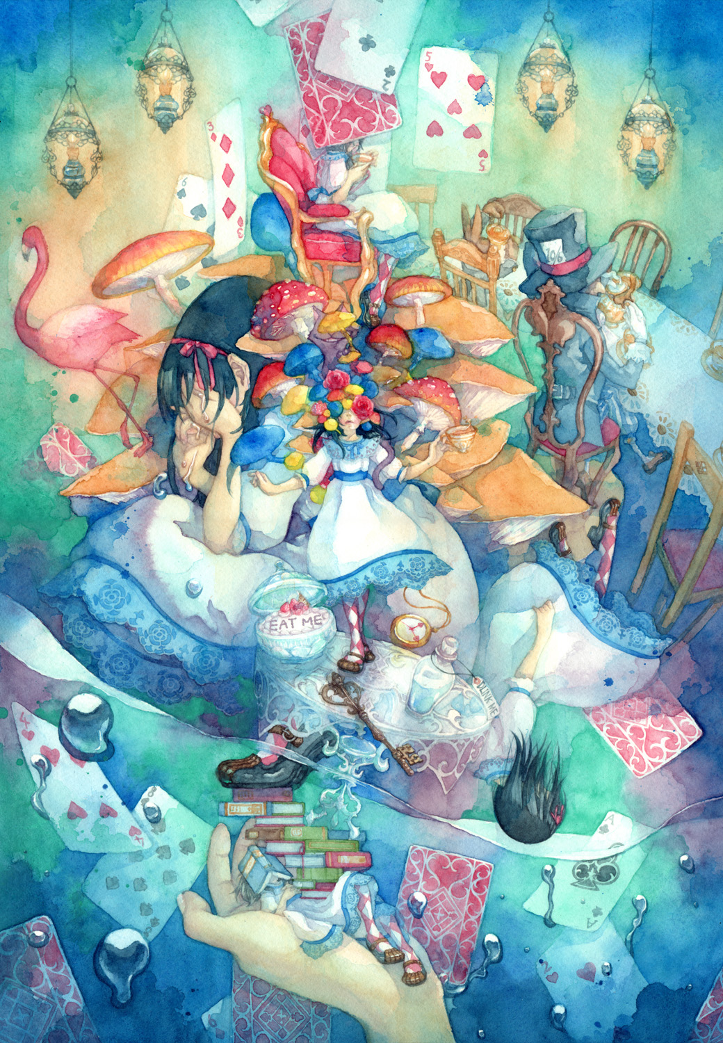 日本插画师"朱华"手绘水彩人物插画欣赏!画面唯美十分