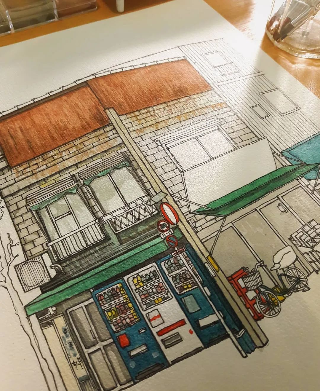 【水彩】日系宫崎骏画风可爱插画手绘素材