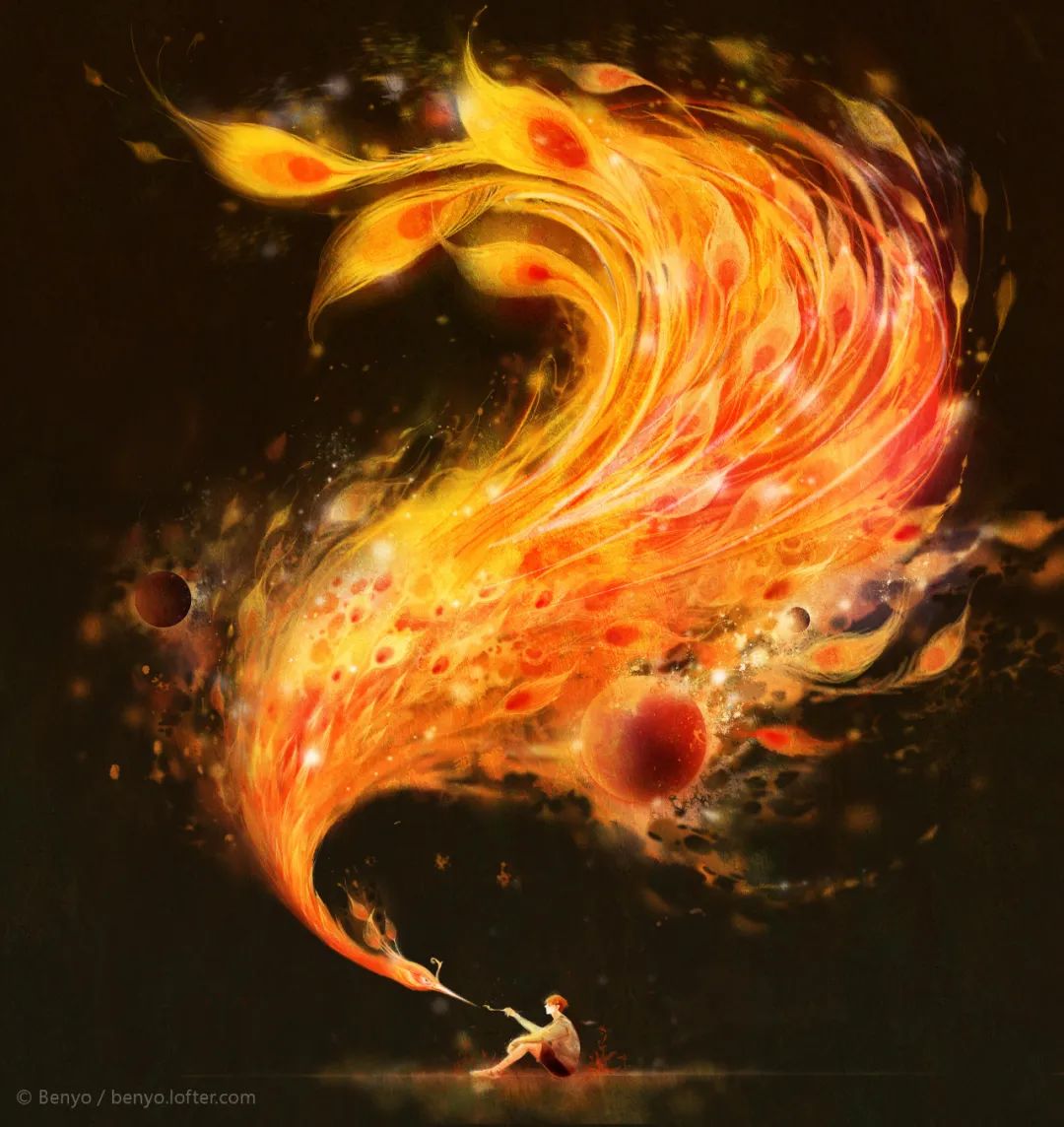 8年插画师"神话"般的幻境世界:有只凤凰,在这里"涅盘"