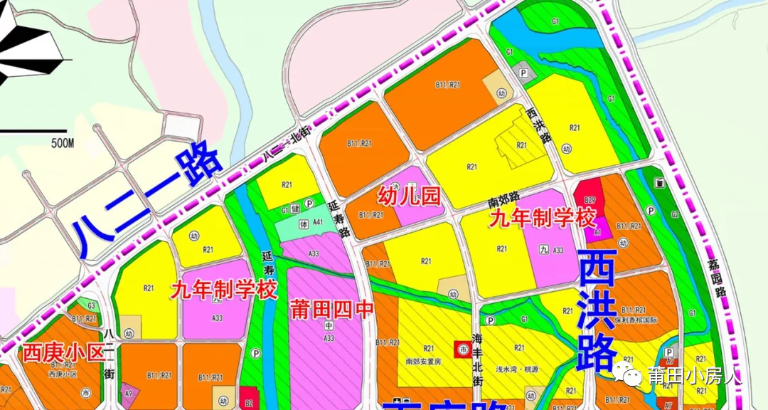 莆田市荔城区城东分区单元(350304-04)规划范围北至八二一北路(g324)