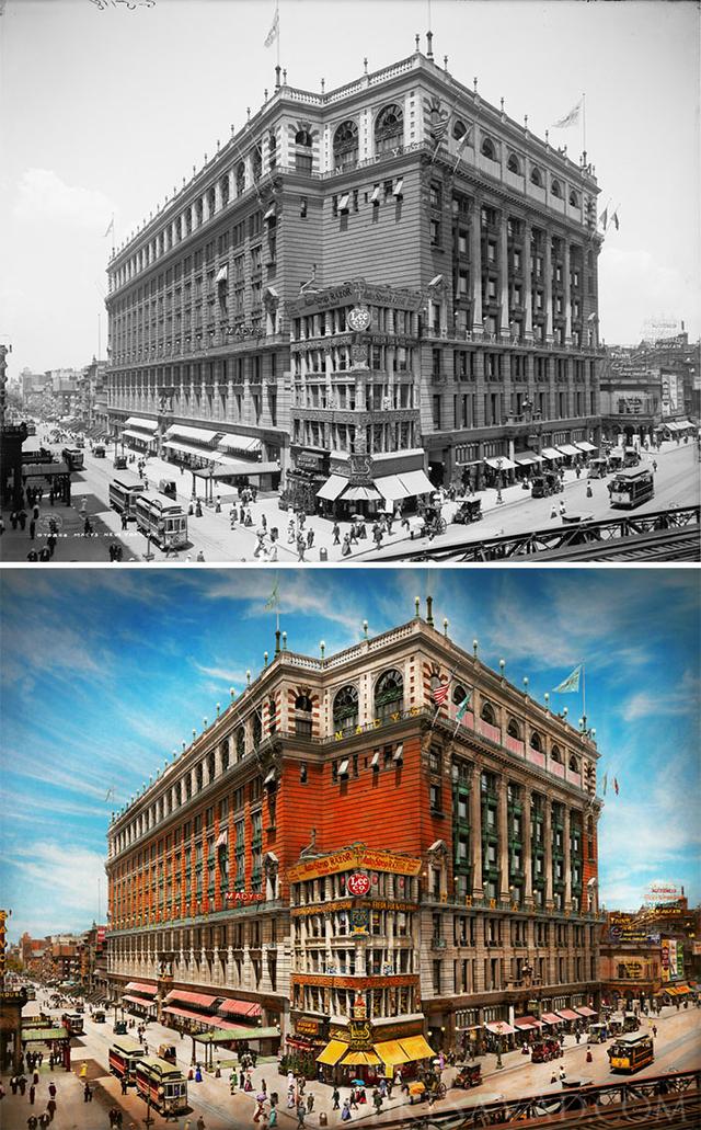 上色老照片,美国纽约,100年前