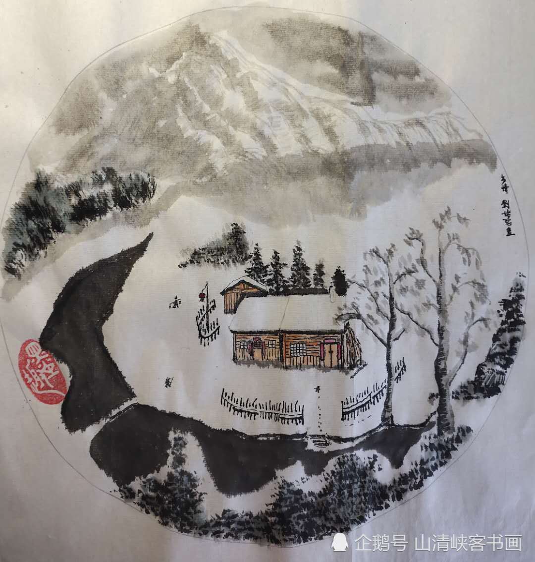 国画,山水画,水墨画,雪景