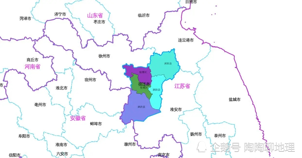 江苏省宿迁市2区3县建成区面积排名,最大是宿城区,最小是泗洪县