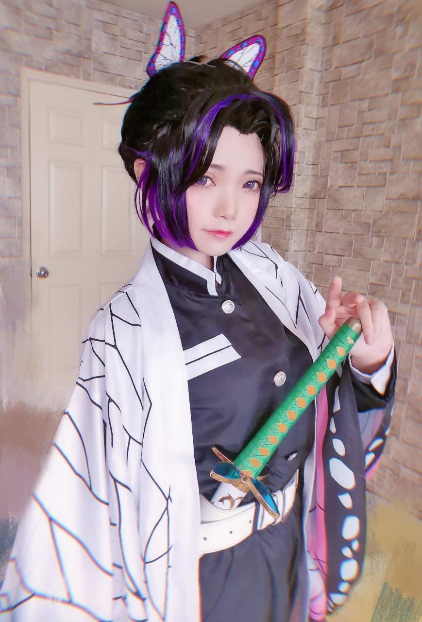 cosplay作品《鬼灭之刃》蝴蝶忍cos,你给小姐姐打几分