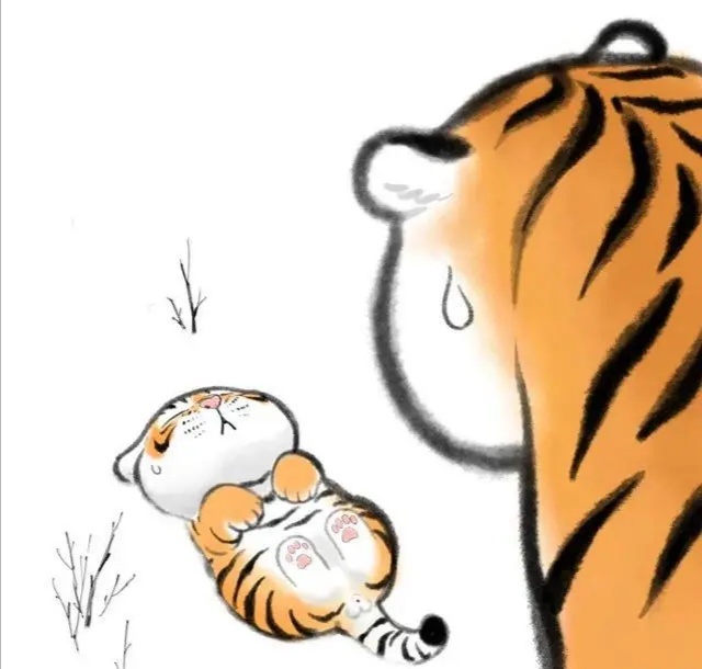 动物漫画,萌宠,可爱的老虎,橘猫,动物搞笑