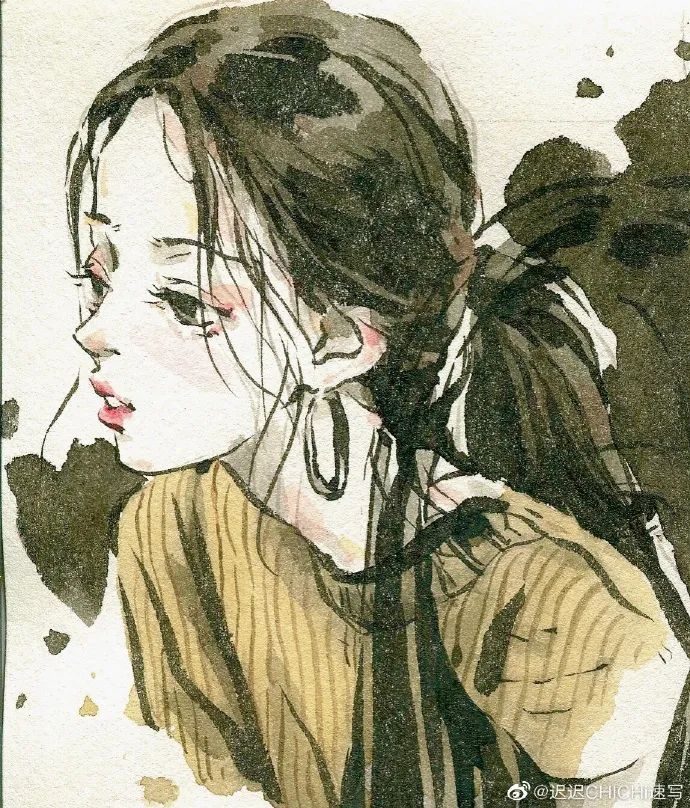 你见过吗 最近,这位清华小哥已经把水墨玩出新意 用水墨画现代美女