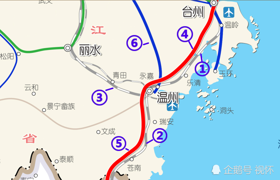 未来温州6条高铁:甬台温福高铁线路清晰,温武吉铁路是