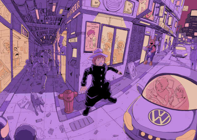 极富冲击力的赛博朋克风格插画