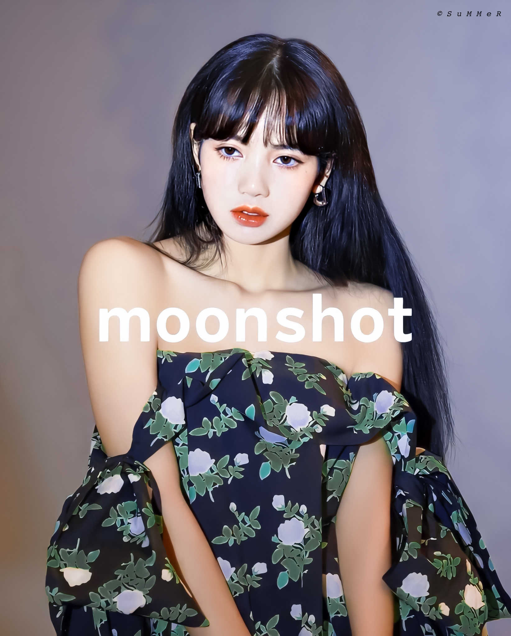 lisa彩妆大片释出,一袭梦幻紫色连衣裙,瞬间化身"人间
