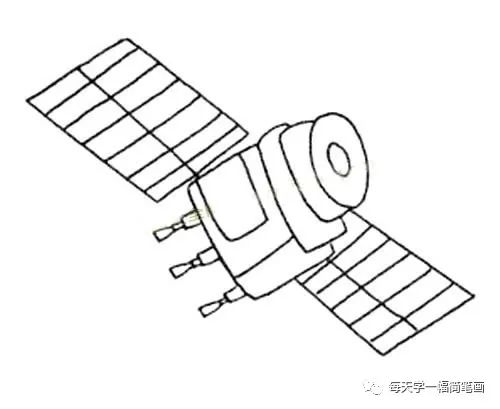 每天学一幅简笔画-人造卫星简笔画图片大全