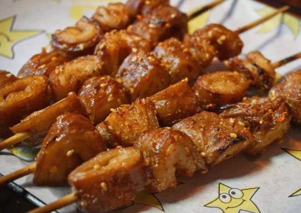 美食,猪大肠,肥肠,干锅肥肠,烤肥肠串