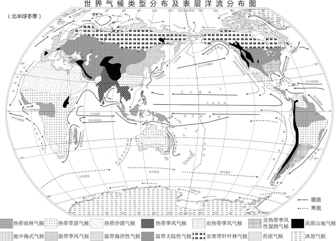 2 手绘高清黑白 世界气候类型分布手绘高清 世界气候类型分布及辈层