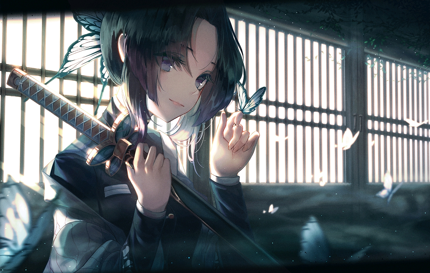 二次元壁纸,动漫美图:你冲我的微微一笑,心事自然就变得甜蜜起来