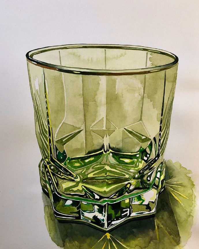水彩玻璃的质感表现