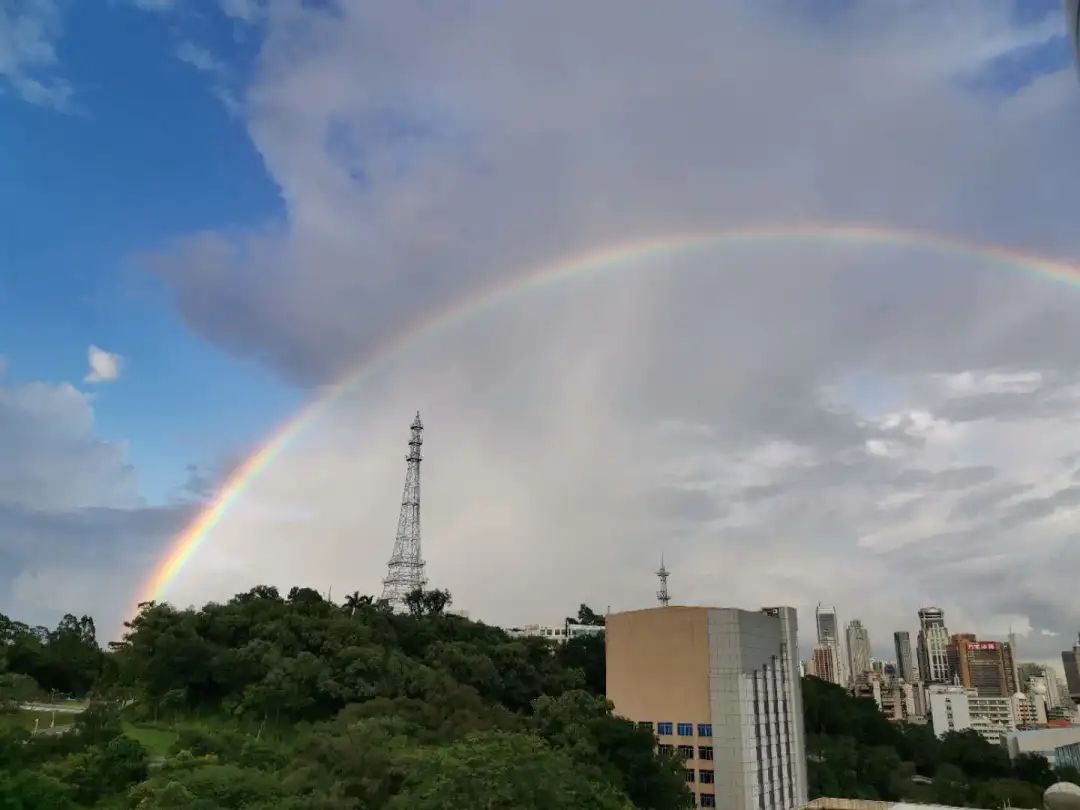 广州的雨后彩虹美呆了!