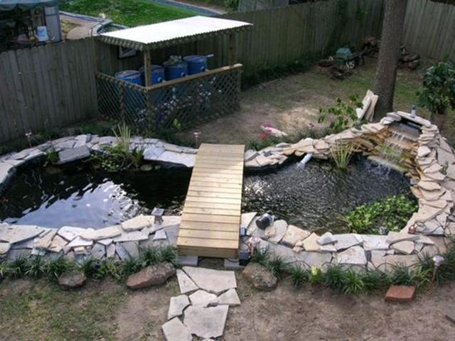 庭院,院子,设计,鱼池,小桥流水