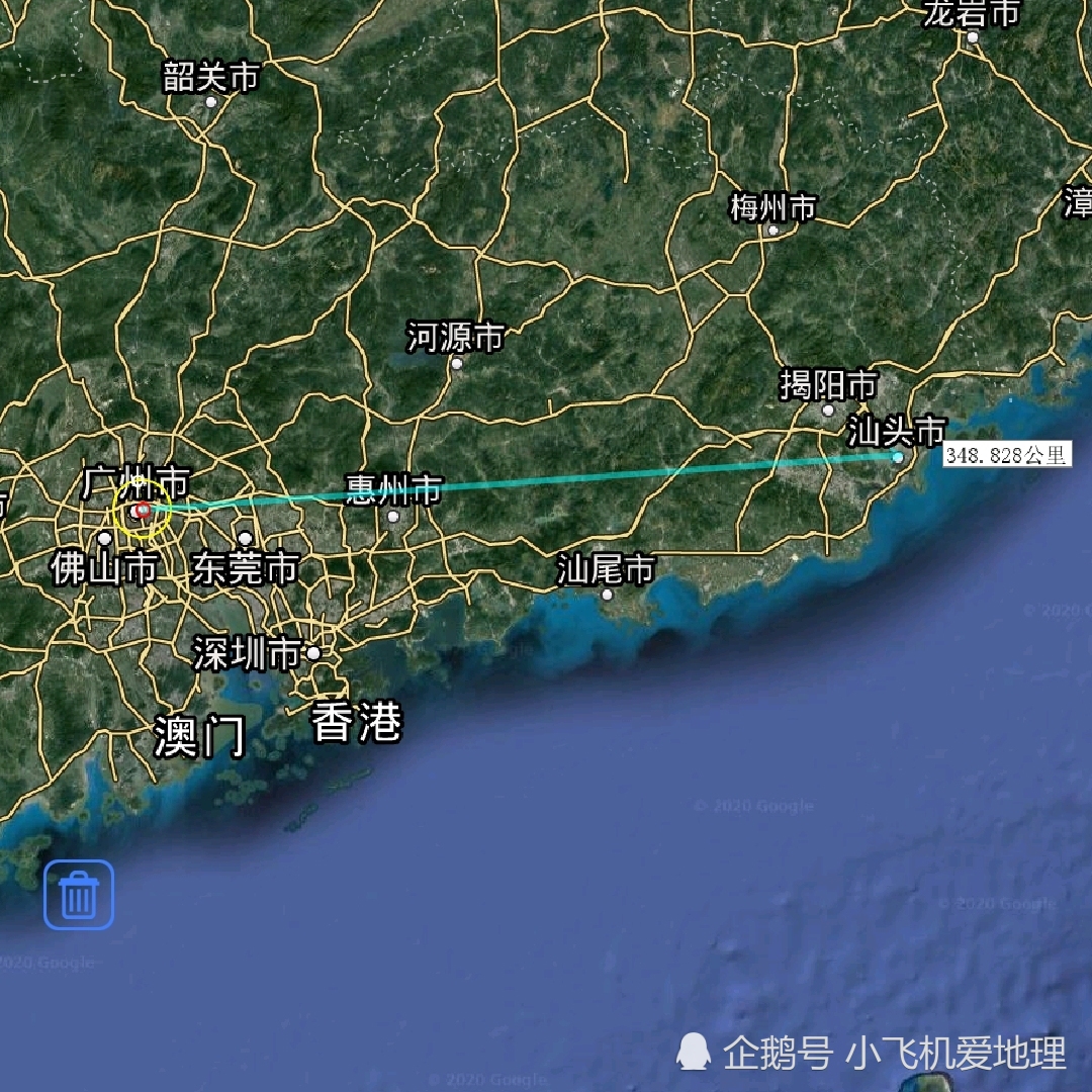 广东省各市至省会直线距离,湛江市最远,你的家乡到省会多远呢?