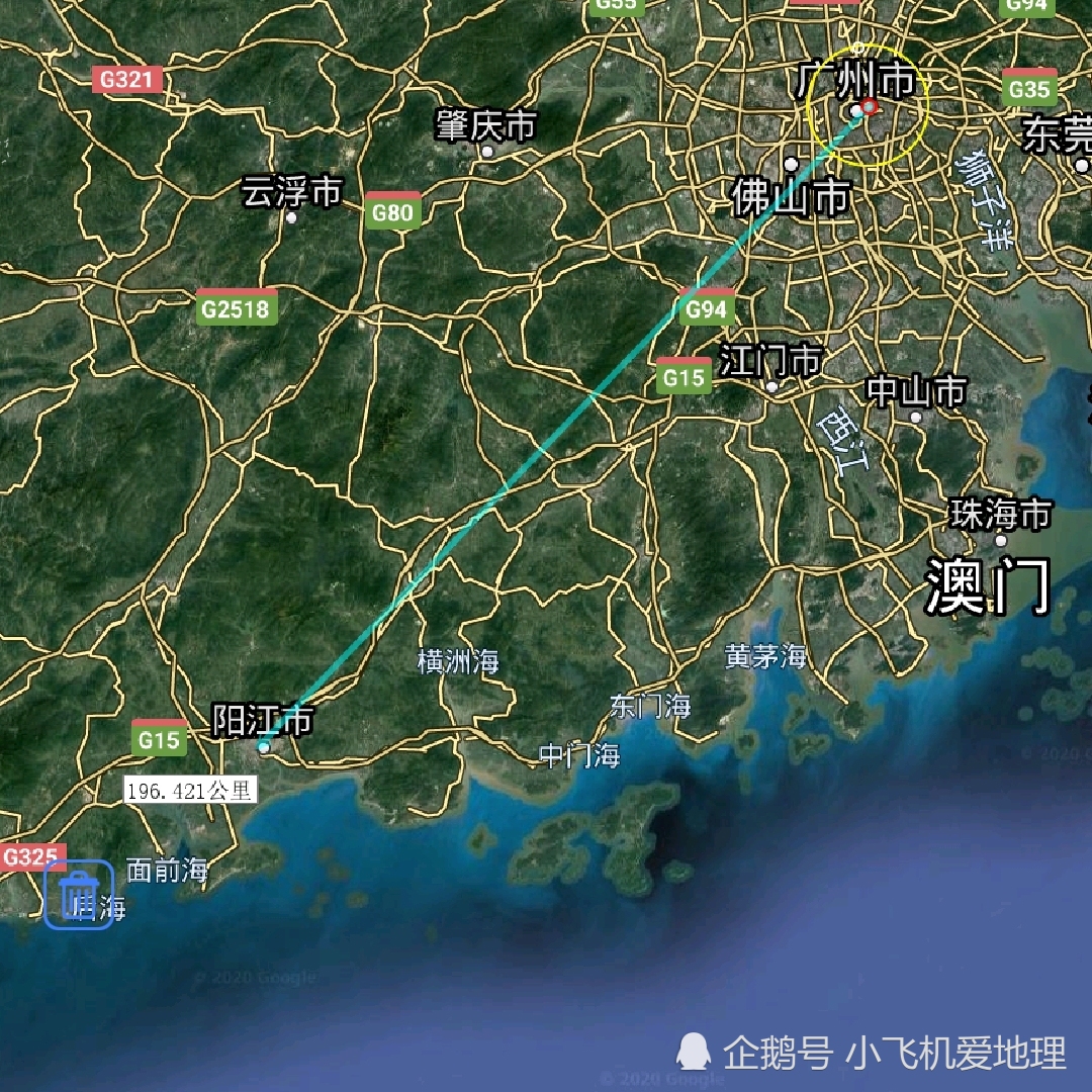 广东省各市至省会直线距离,湛江市最远,你的家乡到省会多远呢?