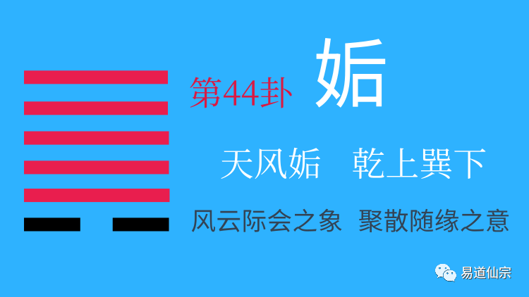 姤卦五个阳爻在上,一个阴爻在下,表示一个女人交上了五个男朋友,违背