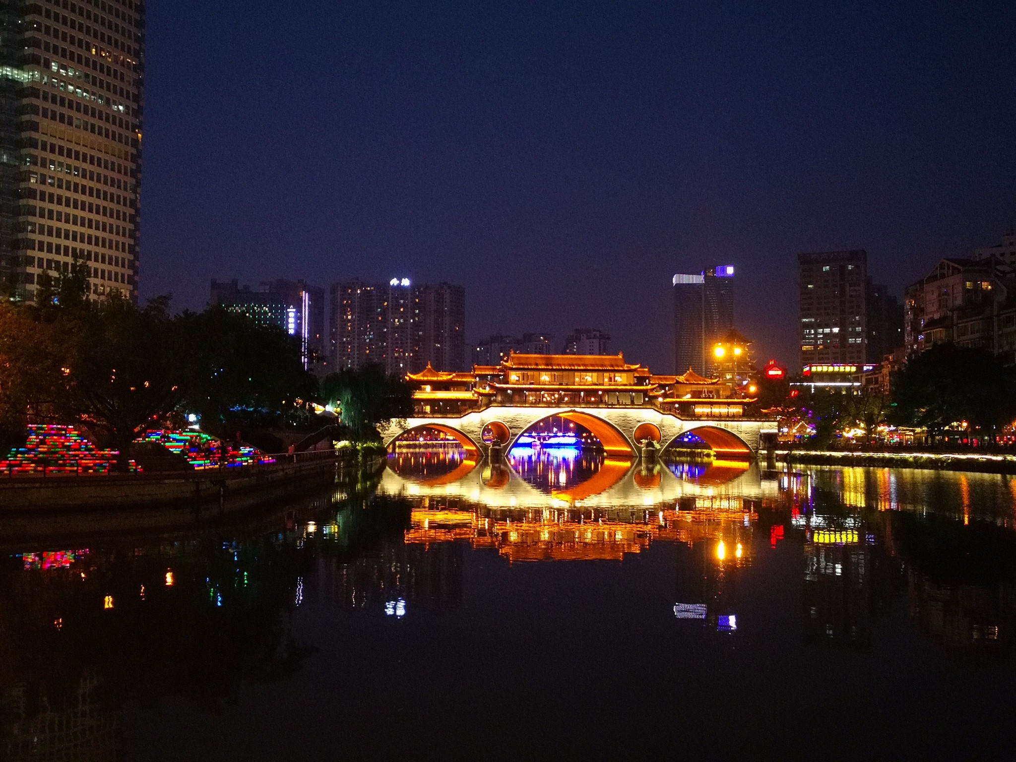 成都夜景,太古里春熙路,天府广场,安顺廊桥,339电视塔